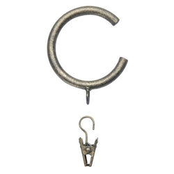 Kirsch Wrought Iron Drapery C-Rings with Removable Clips