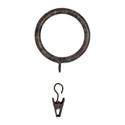 Kirsch Wrought Iron Eyelet Drapery Rings with Removable Clips
