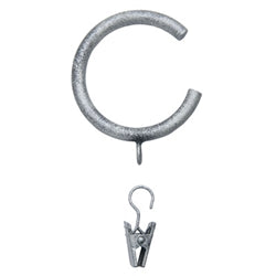 Kirsch Wrought Iron Drapery C-Rings with Removable Clips